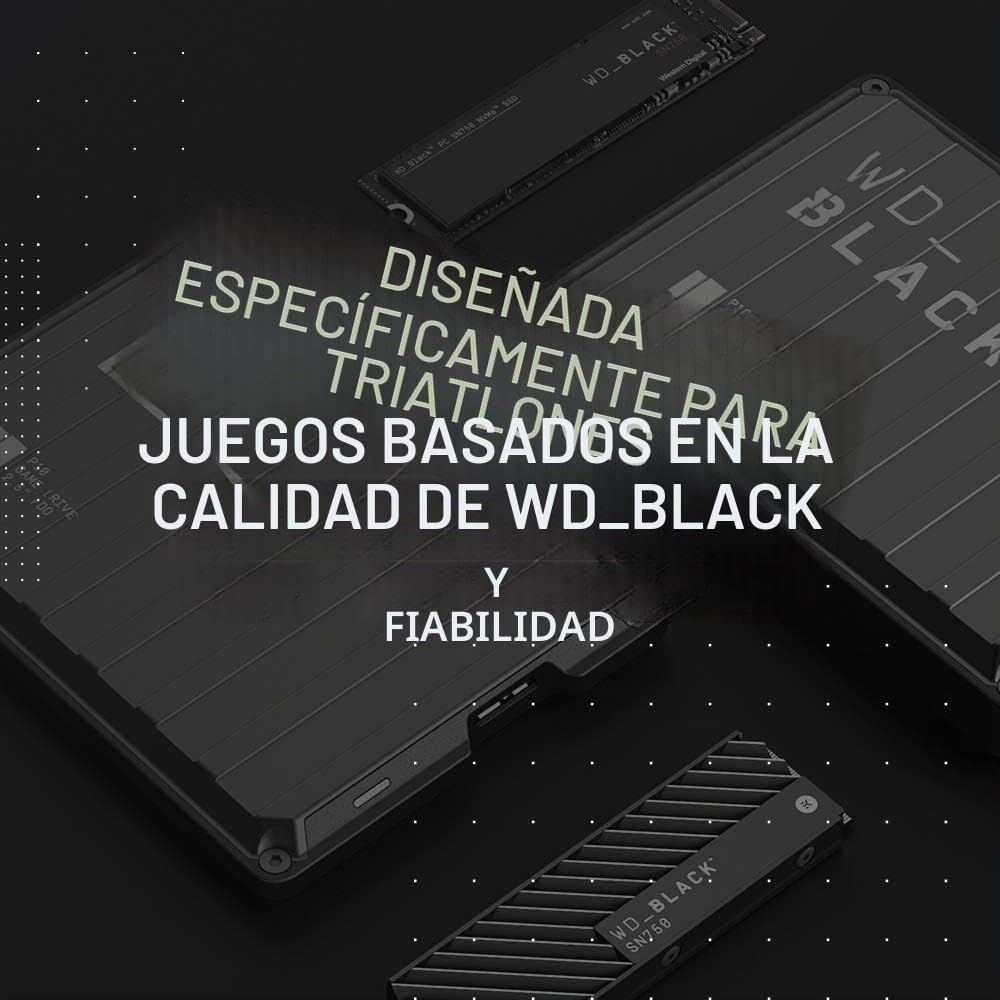 WD_BLACK P10 2TB Game Drive HDD portátil, USB 3.2 Gen 1, hasta 130 MB/s, Type-A compatible con Playstation, Xbox, PC y Mac