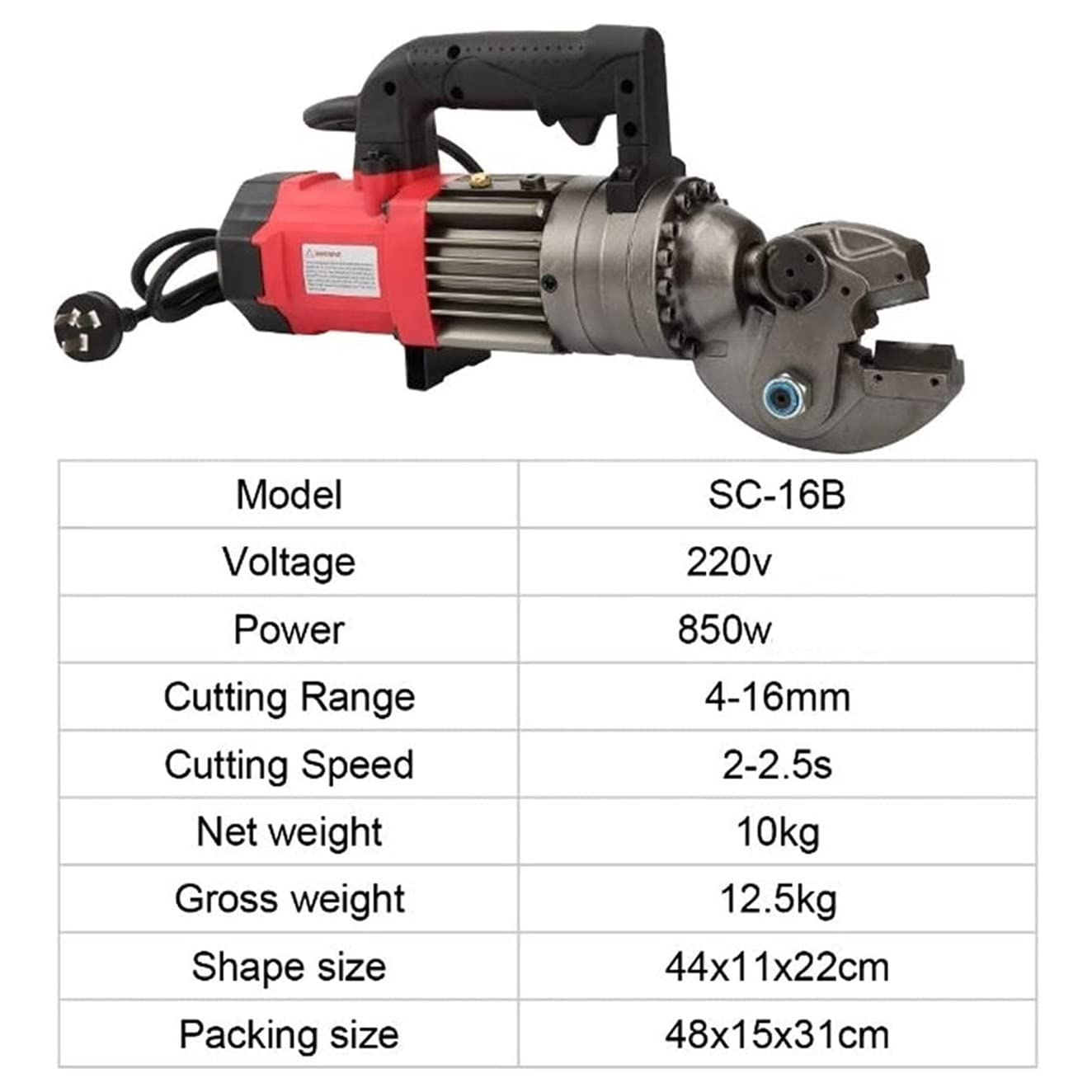 13 Tonnen Hydraulischer Stahlschneider – Tragbar, 4–22 Mm, Für Bewehrungsstahl, Inkl. Koffer Bolzenschneider Hydraulisch Für Baustahl