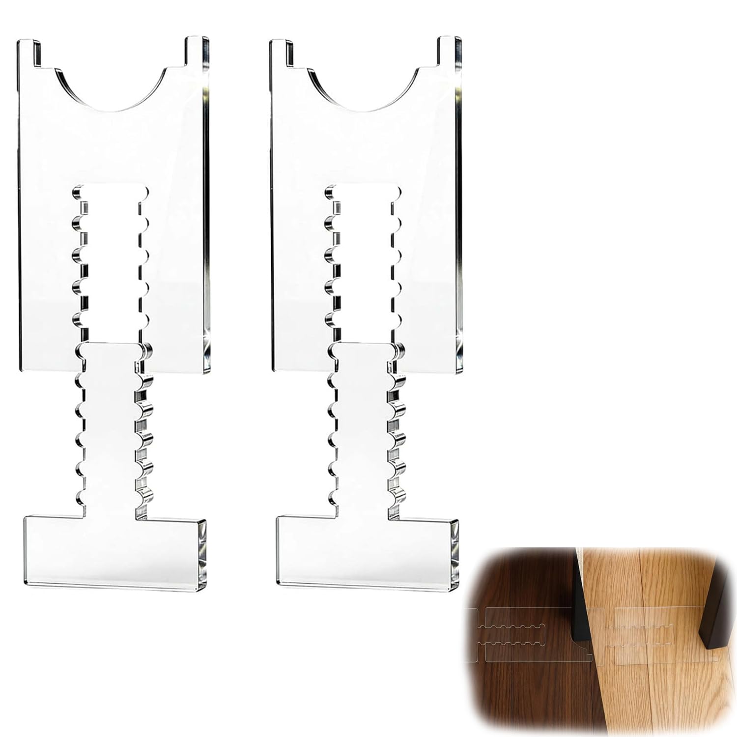 Srvauyea 2 Pieces Clear Acrylic Bumper,Protective Stabilizer,Furniture Wall Guard, Transparent Acrylic Sofa Wall Spacer,Wall Spacer,for Socket Bed Wardrobe Home Hotel.