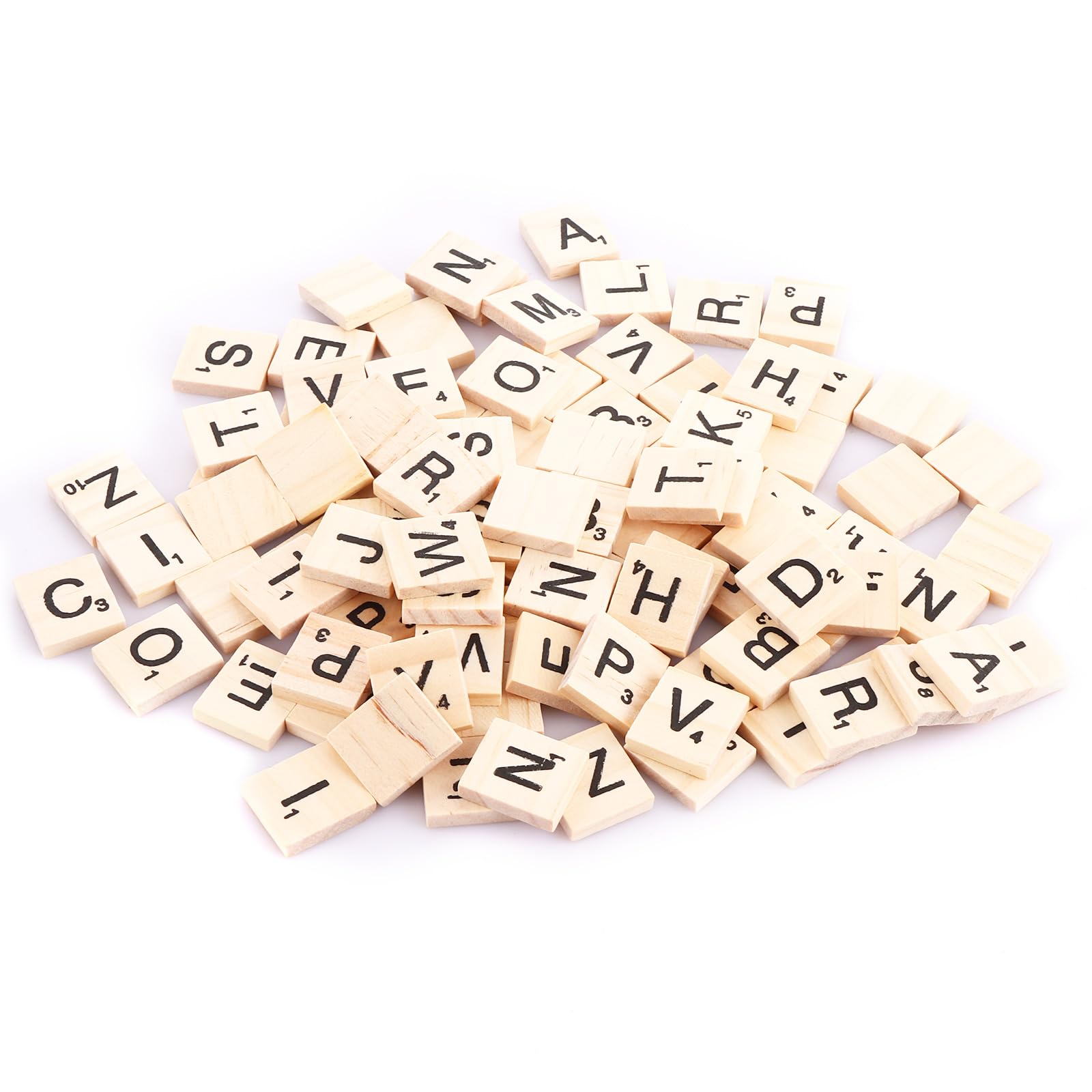 LDXDRU 1052 Pack Wooden Letters for Crafts, 1000pcs Wooden Scrabble Letters & 52pcs Blank Wood Square, Wood Scrabble Tiles for Crafts Spelling Gift Decoration - 20 x 18 x 4mm
