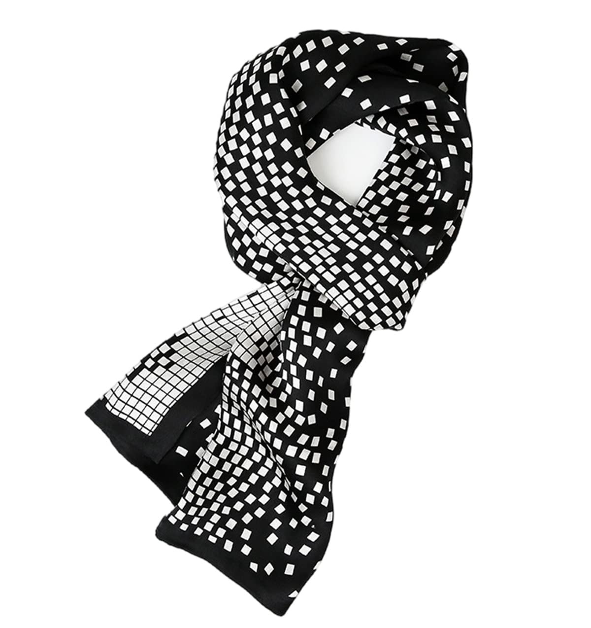 Men's 100 Silk Scarf Double Layers Fashion Neckerchief Formal Casual