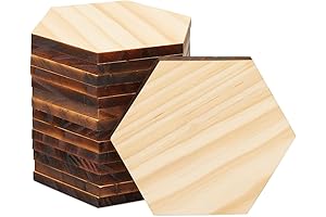 Bright Creations 15 Pack Hexagon Wood Cutouts for Crafts
