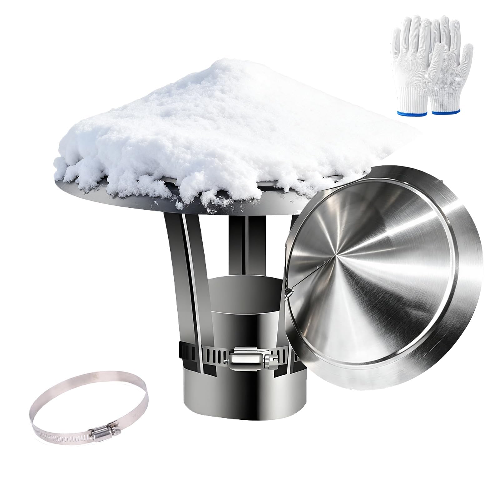 80mm-200mm Antipioggia Comignoli Del Tetto Comignolo In Acciaio Inox | Cono Con Retina Copertura, Tubo Della Stufa Topper, Del Camino Copertura Antipioggi, Anti-uccelli Ventilazione 260mm/10.4in