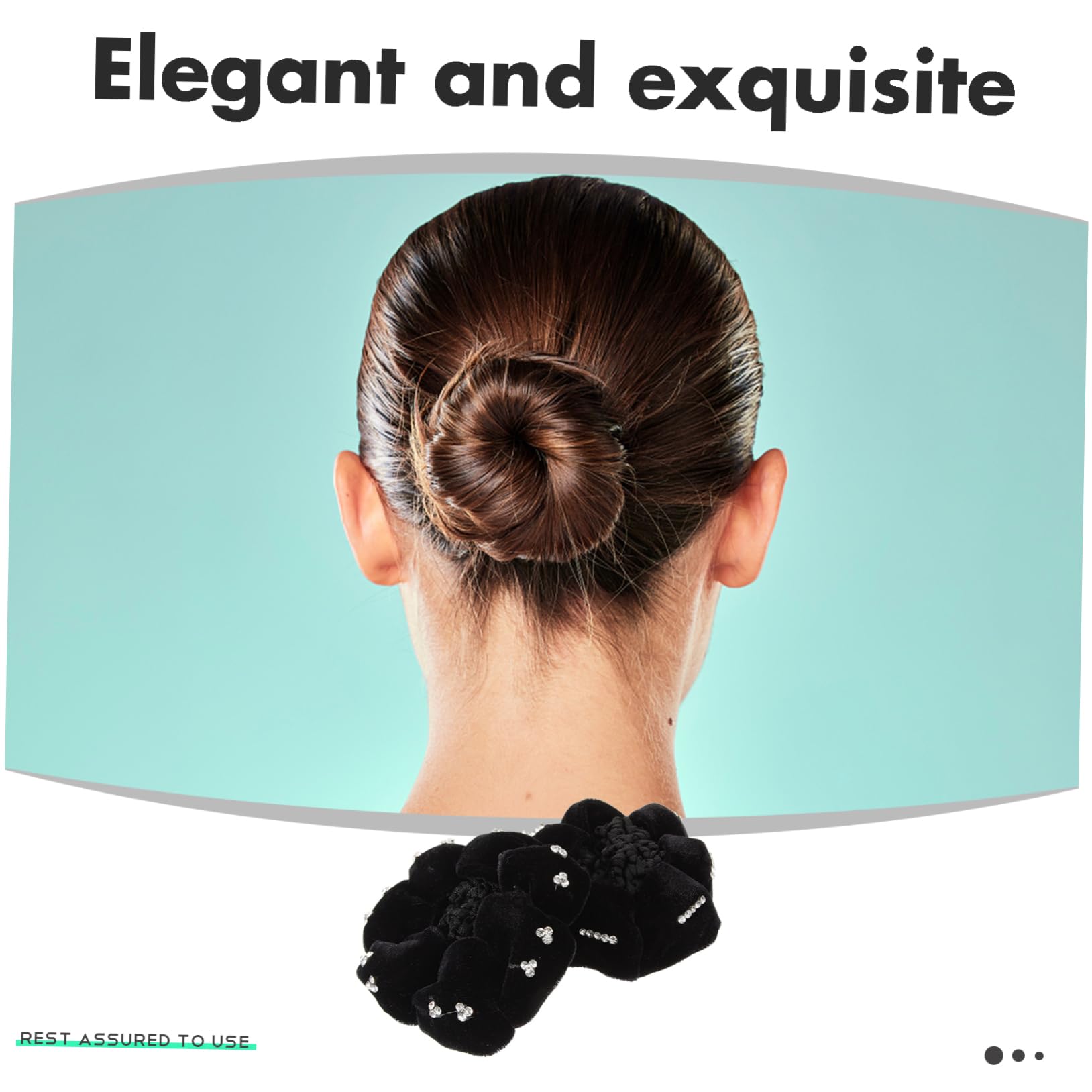 FRCOLOR 3 Set Di Retine Per Da Donna Per Copri Chignon Accessori Per Da Balletto Per Ragazze Eleganti Fasce Per 4 Pezzi*3