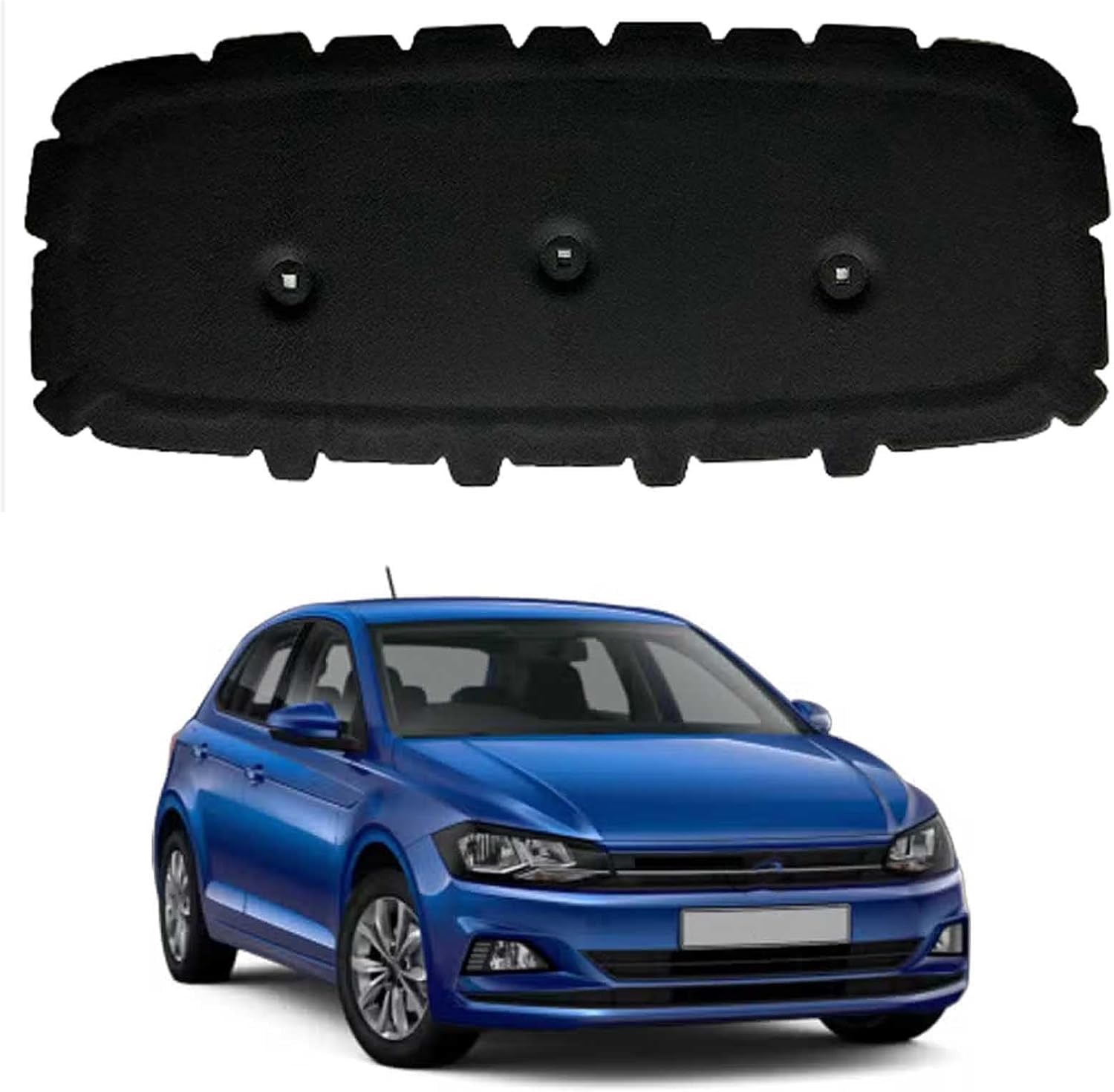 liufangfc Bonnet Insulation Mat 10mm for VW Polo 2020-2022 OE: 2G0863831 – Fireproof Engine Sound Deadening & Heat Shield Acoustic Liner with Clips