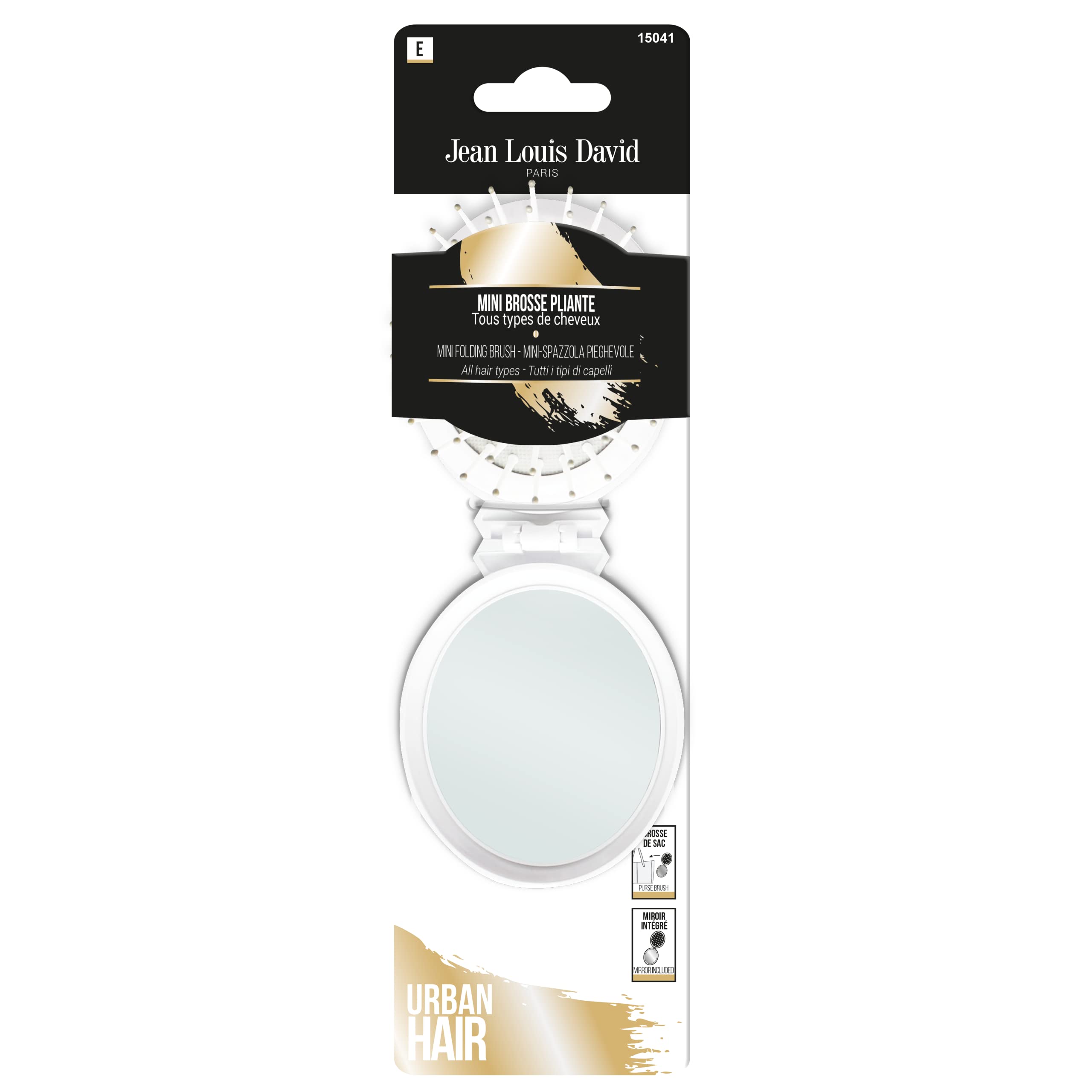 Jean Louis DavidJLD MINI FOLDING BRUSH + MIRROR - 15041