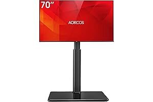 Floor TV Stand for 32-70" TVs, 60 Degree Swivel Floor Standing TV...