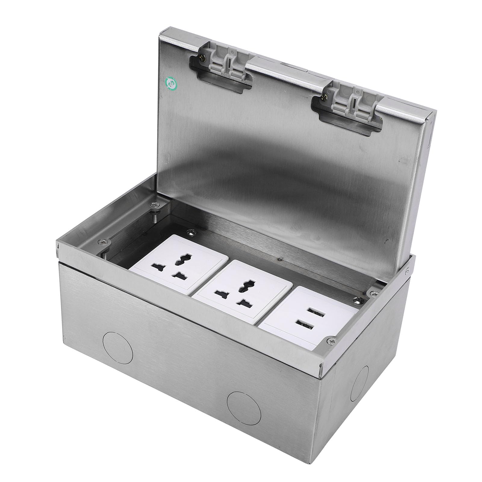 Bewinner Scatola di Derivazione da Incasso A Pavimento, 16 A 4000 W con 2 Prese CA e 2 Porte USB, Presa Incorporata in Stile Marmo per Ufficio, Scuola e Uso Commerciale
