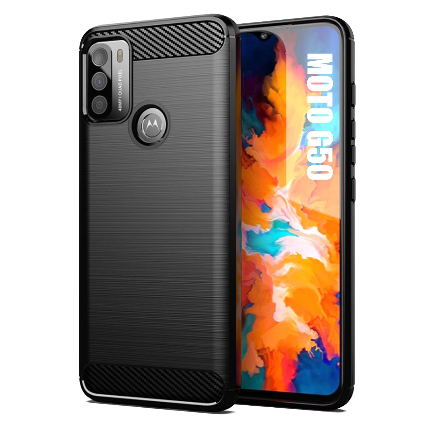 SCL Handyhülle Für Motorola Moto G100 – Carbon-Look, Stoßfest & Kratzfest, Blau