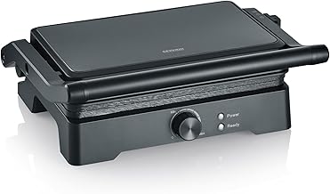 SEVERIN MultiGrill XL Premium Ceramic Coating, Large Grill Surface, PFAS-Free, Low Fat Grill, Burger, Sandwiches, Electric Grill Inside, 1800W, Black