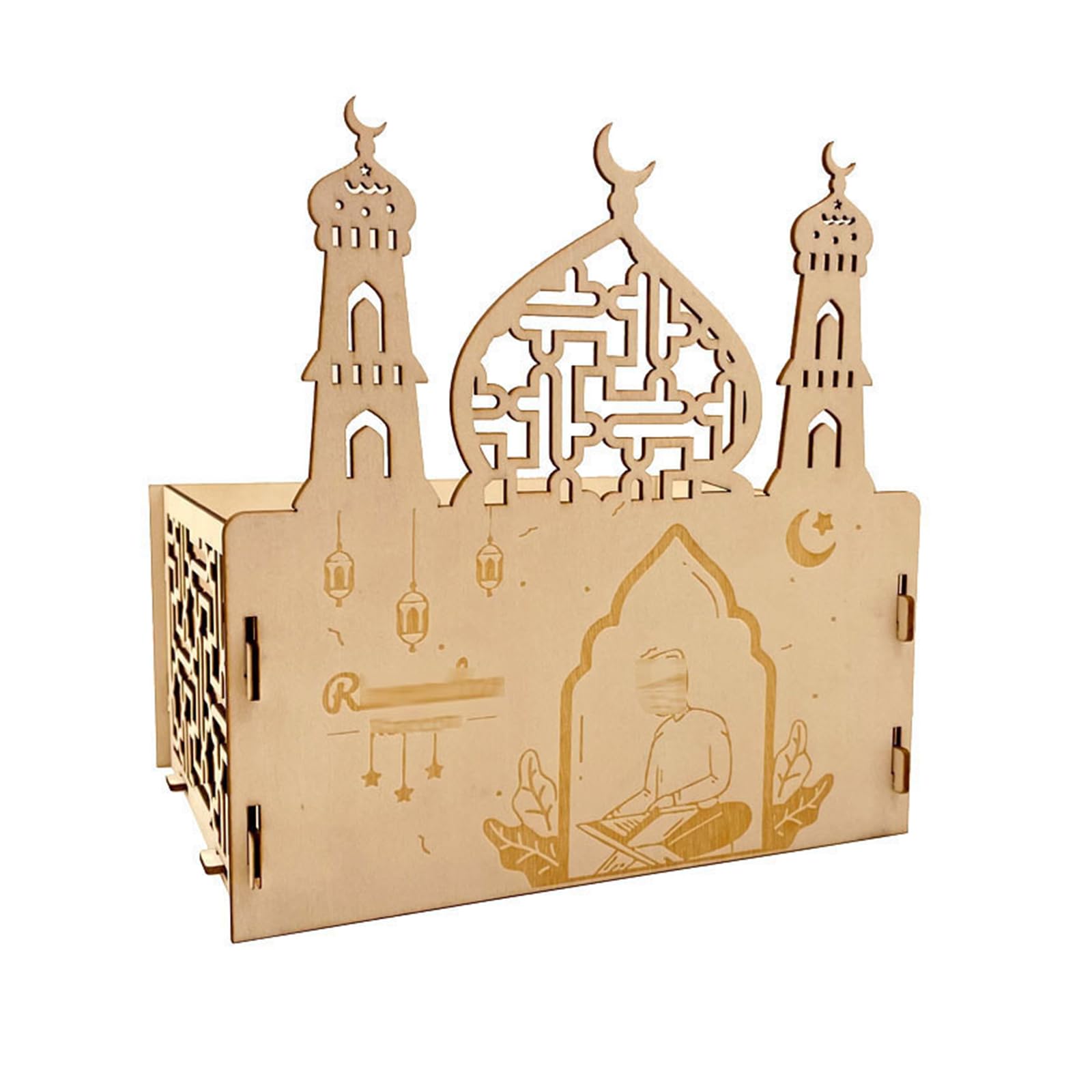 carotoe Eid Wood Ornaments Stars Decorative Ornaments Party Decoration Supplies for Indoor Outdoor Garden Yard Decoration Eid
