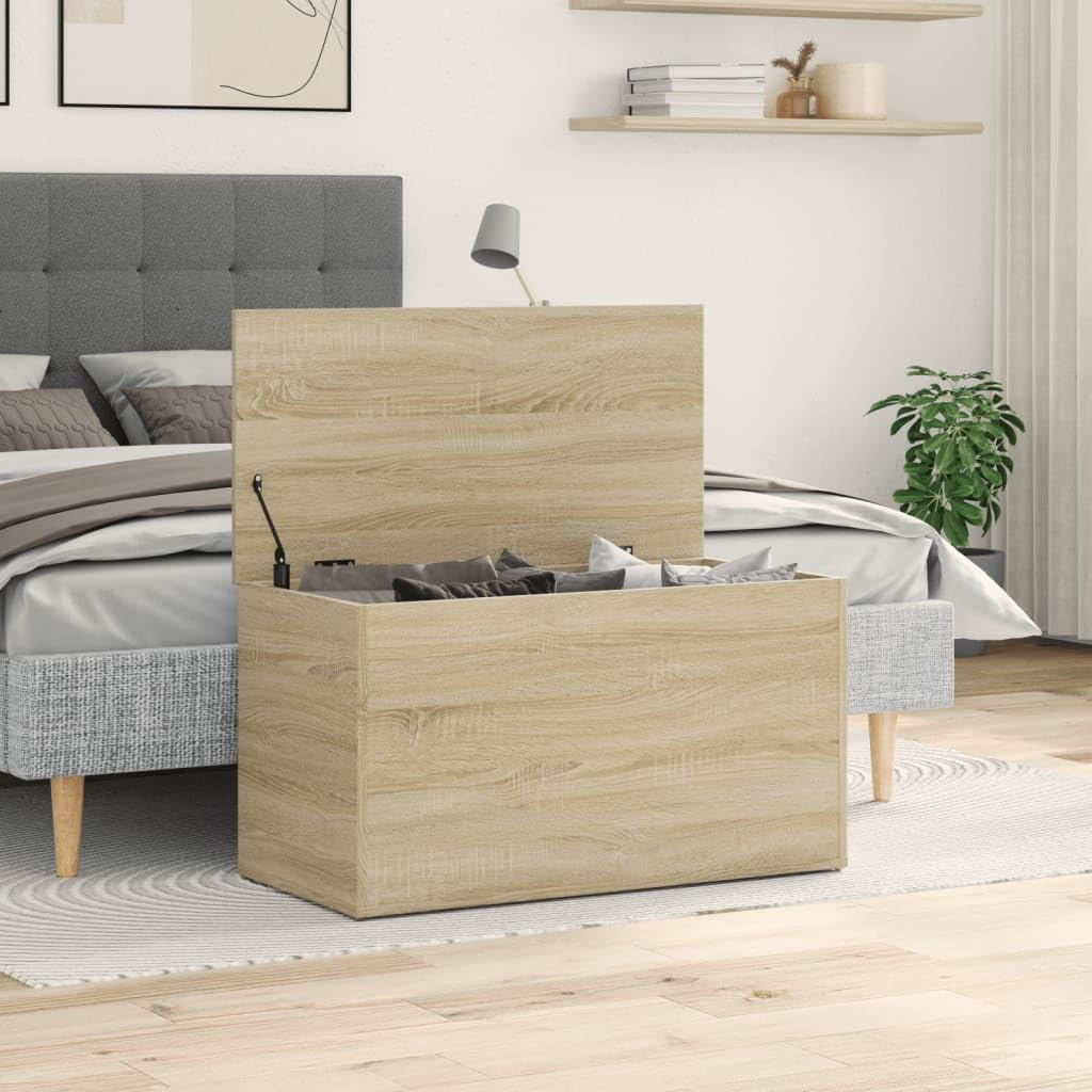 Générique Coffre de Rangement Chêne Sonoma 84x42x46 cm Bois d'ingénierie, Meubles, Armoires & Meubles de Rangement, Coffres de Rangement, Brun, (Poids 24.68KG)