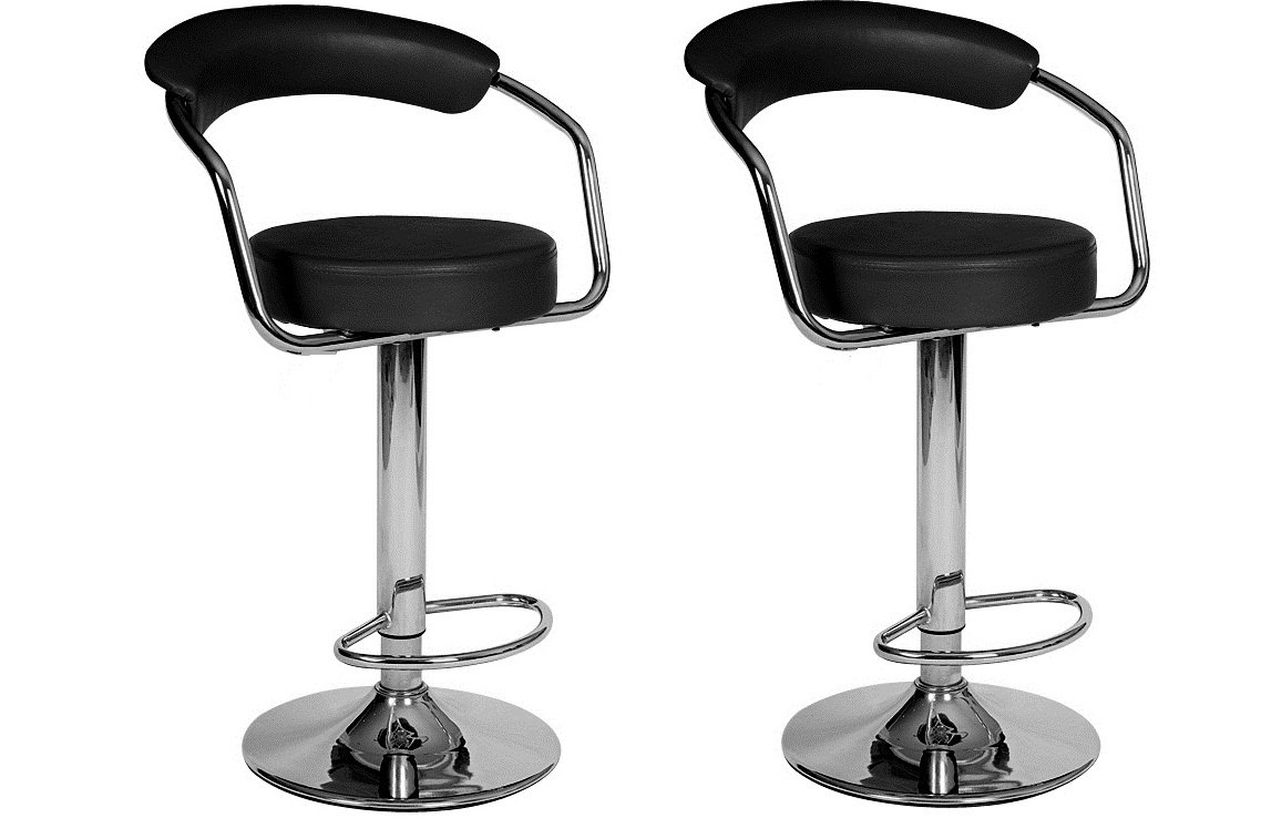 2 Modern Adjustable Counter Swivel Pub Style Bar Stools / Barstools