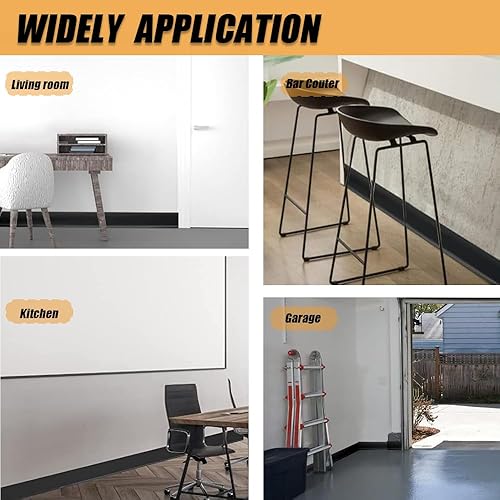 Miniatura 6 de Base de vinilo para pared, moldura de base de pared de goma autoadhesiva, moldura de placa base de zócalo flexible, base de pared para despegar y