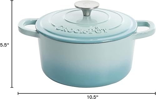 Miniatura 7 de Crock Pot 109473.02 - Horno de hierro fundido redondo con superficie antiadherente, Round, Agua (Aqua)