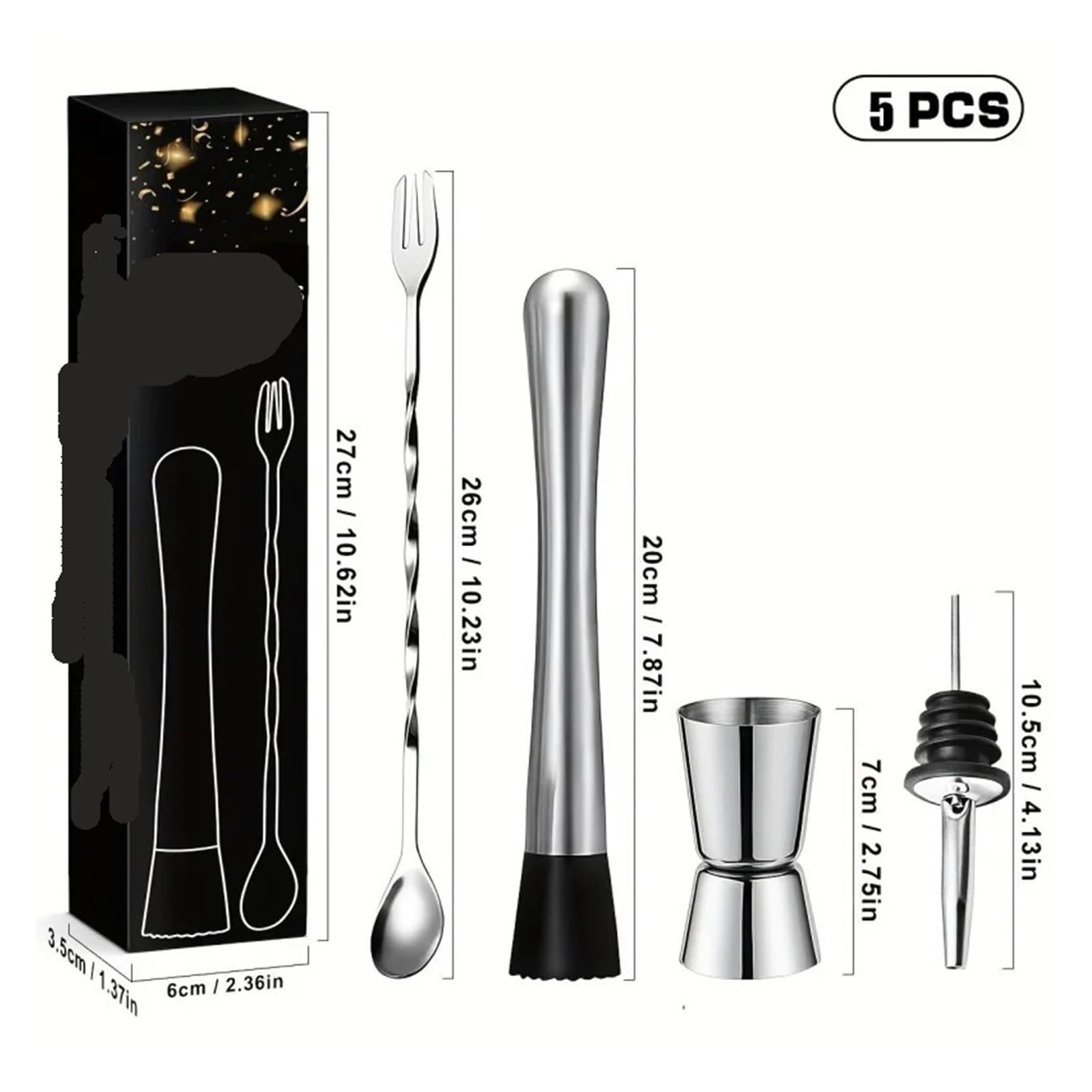 Générique Shaker à Cocktail, mélangeur de Bar, Boisson et Mesure, Jigger cuillère mélanger, Outils