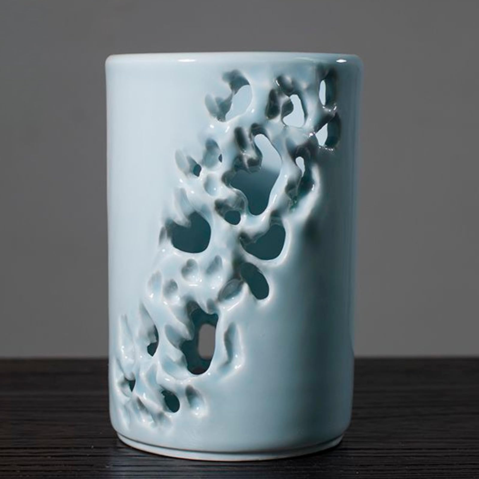 Keramik-Stifthalter, handgefertigt, 14 cm, chinesischer Stil