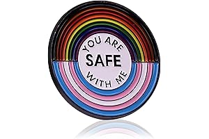 Slogan "YOU ARE SAFE WITH ME" Enamel Pins - Handcrafted Rainbow Pins