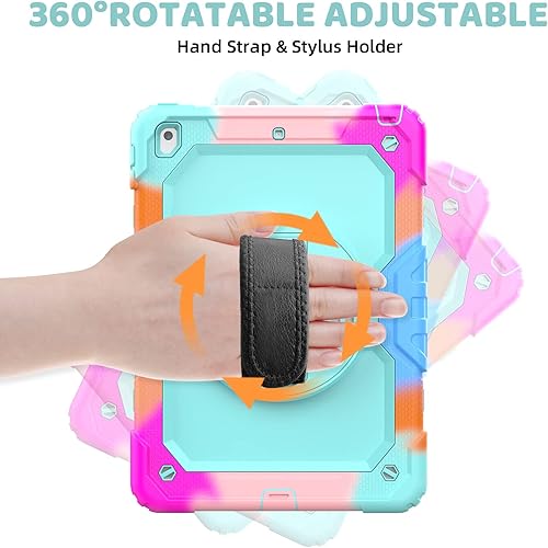 Miniatura 4 de BLOSOMEET Funda para iPad de 9 generación de 10.2 pulgadas 20212020 para niños con protector de pantalla de vidrio templado  Funda para iPad de 87