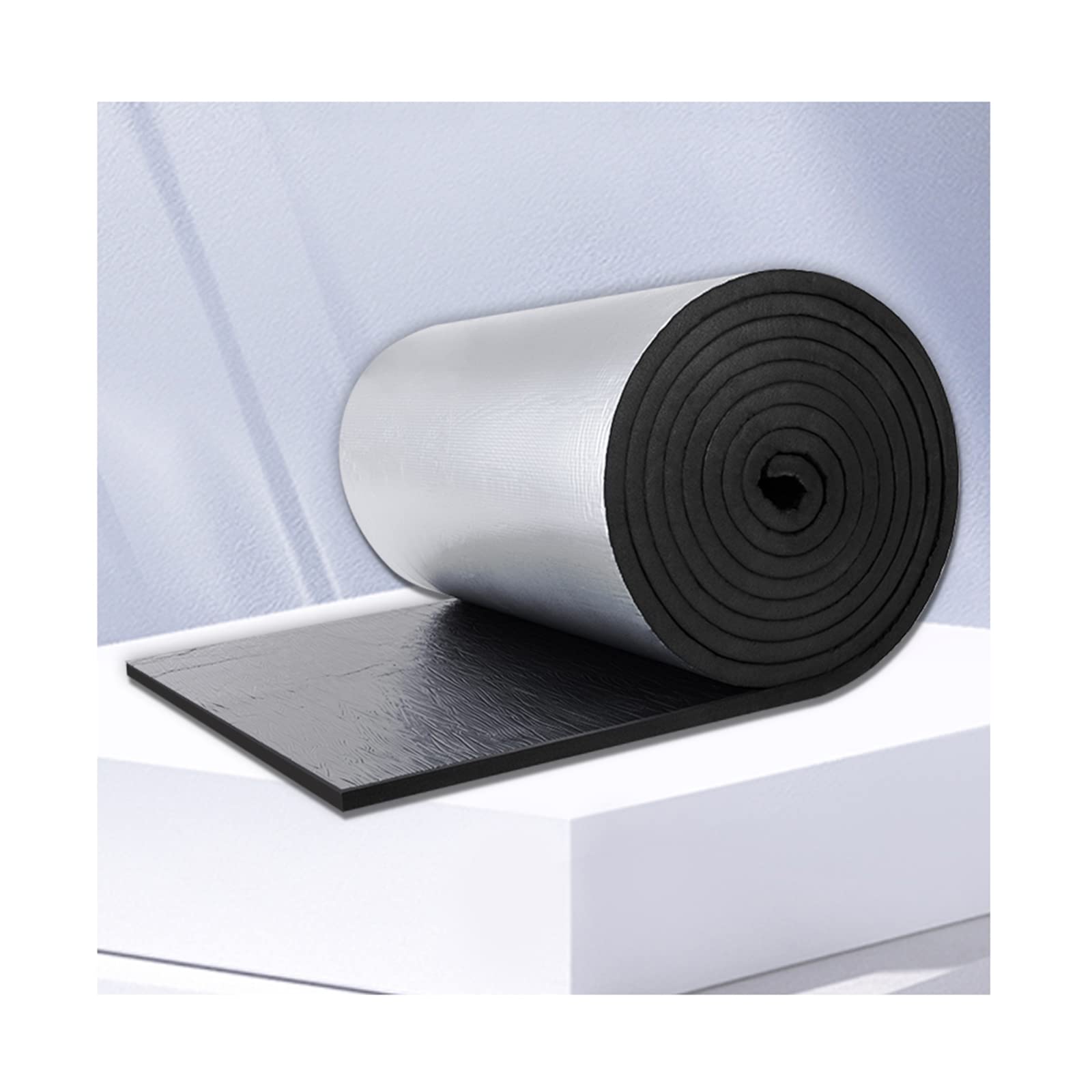 Insulation roll， Self-Adhesive Car Sound Deadening Heat Insulation Mat Aluminum Foil Multiple Sizes(15mm(thk),1*8M (8m²))