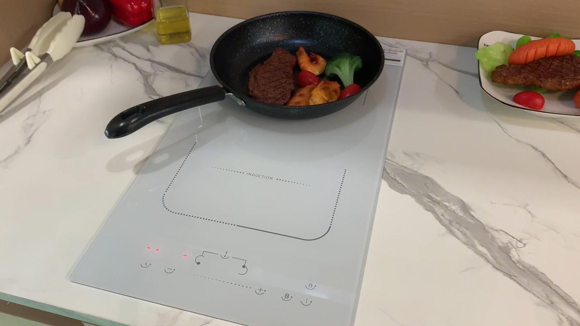 Piano Cottura A Induzione 2 Fuochi - Vetroceramica Bianca, 3500W, Zona Combinata, Timer, Spina 220V - Foto 3