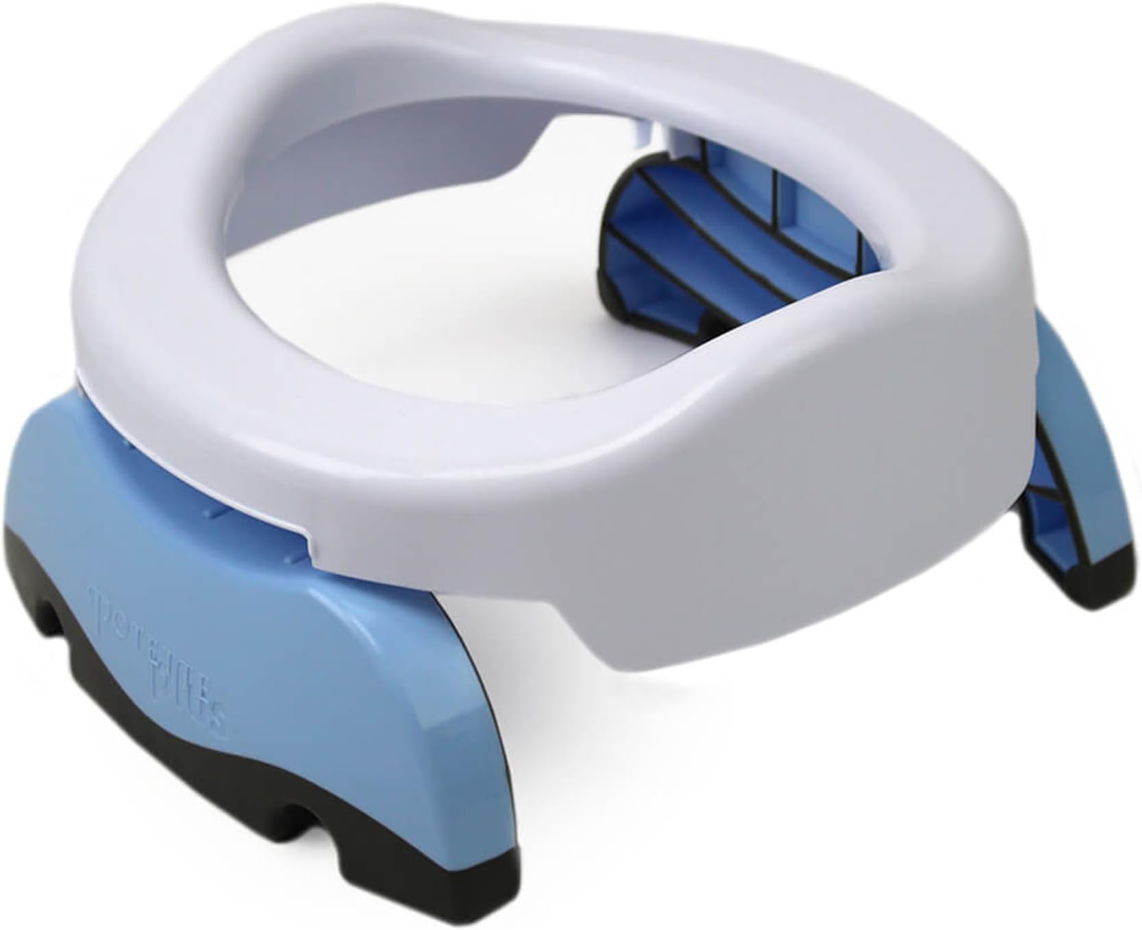 2-in-1, Folding Travel Potty & Toilet Trainer Seat, White/Blue