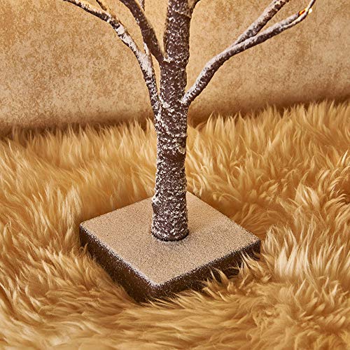 Hairui HR-LLT024-SBT-18IN-B Lighted Tabletop Artificial Small Tree Snow Dusted 24 Led 18In Battery Operated thumb #4