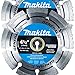 Makita 2 Pack - 4.5” Segmented Rim Diamond Blades For 4.5”+ Grinders & Circular Saws - Long-Lasting Cutting For Concrete, Masonry & Brick - 5/8”, 20mm & 7/8” Arbors