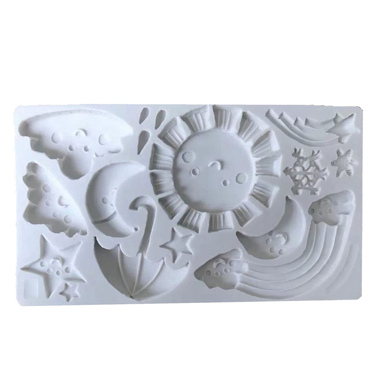 Kalttoy Silicone Fondant Mold Soap Making Supplies Sun Stars Clouds Rainbow Cake Decorating Molds Flexib Silicone Baking Molds