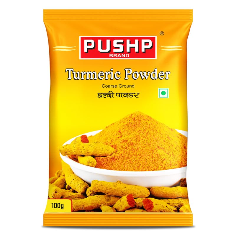 Image of Pushp Brand Turmeric Powder Pouch (100gm pack) (Pack of 1)