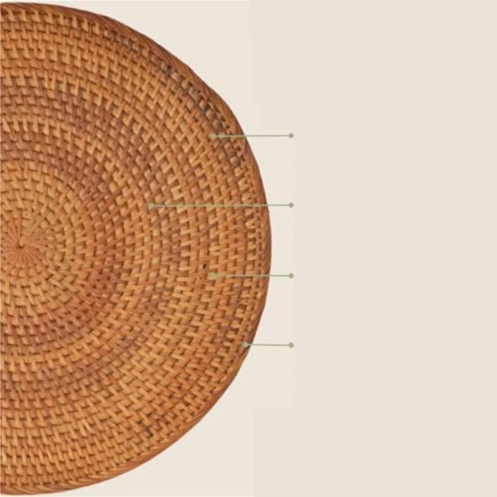 8 Stück Rattan-Tischsets – runde Tischsets Für Tisch | Geräuchert gewebte Tischsets, runde Tischsets – Korbgeflecht-Platzsets for Speiseteller
