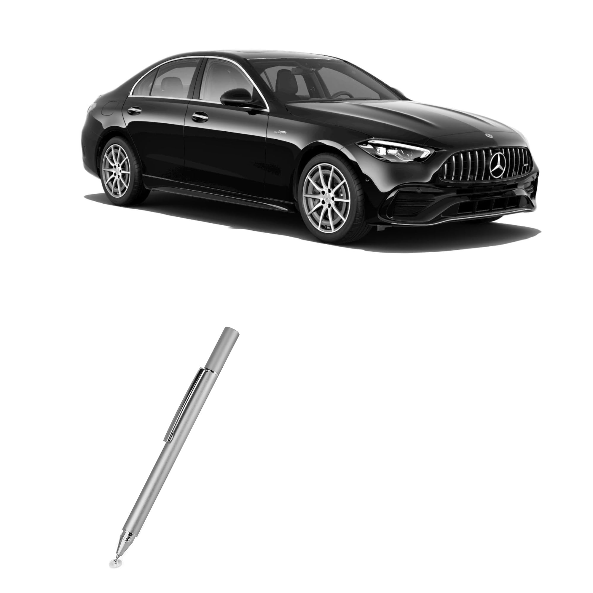 BoxWave Stylus Pen Compatible with Mercedes-Benz 2023 AMG C 43 Display (11.9 in) - FineTouch Capacitive Stylus, Super Precise Stylus Pen - Metallic Silver