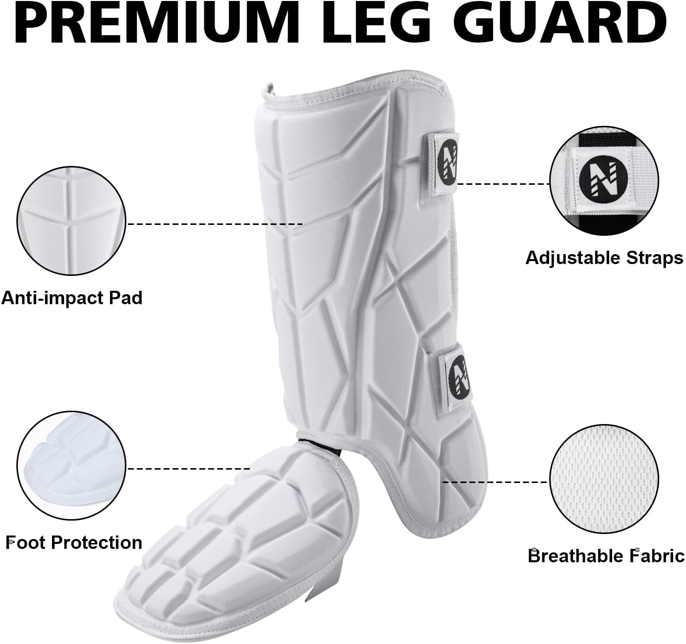 Batter's Leg Guard, Baseball Shin Guards, Batter's Baseball Softball Leg Guard for Youth and Adult