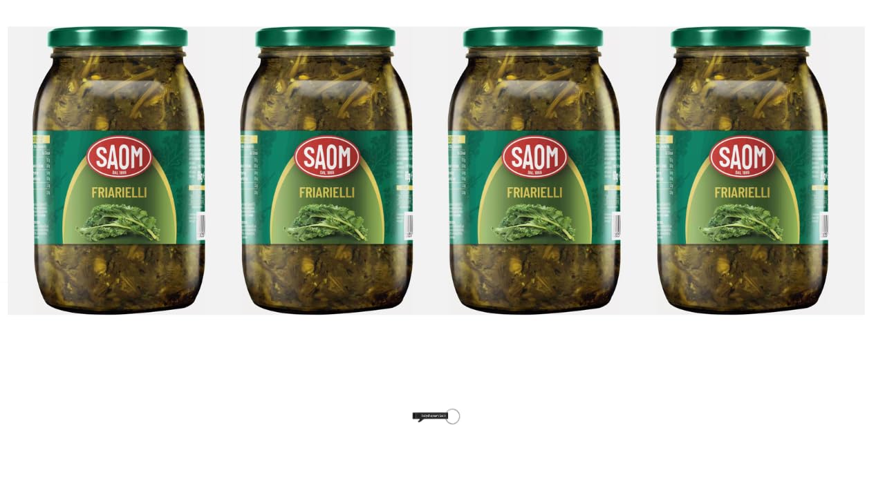 Saom Friarielli Napoletani in Ölglas, 960 g, 4 Stück, hergestellt in Italien, + Schlüsselanhänger italy shop service