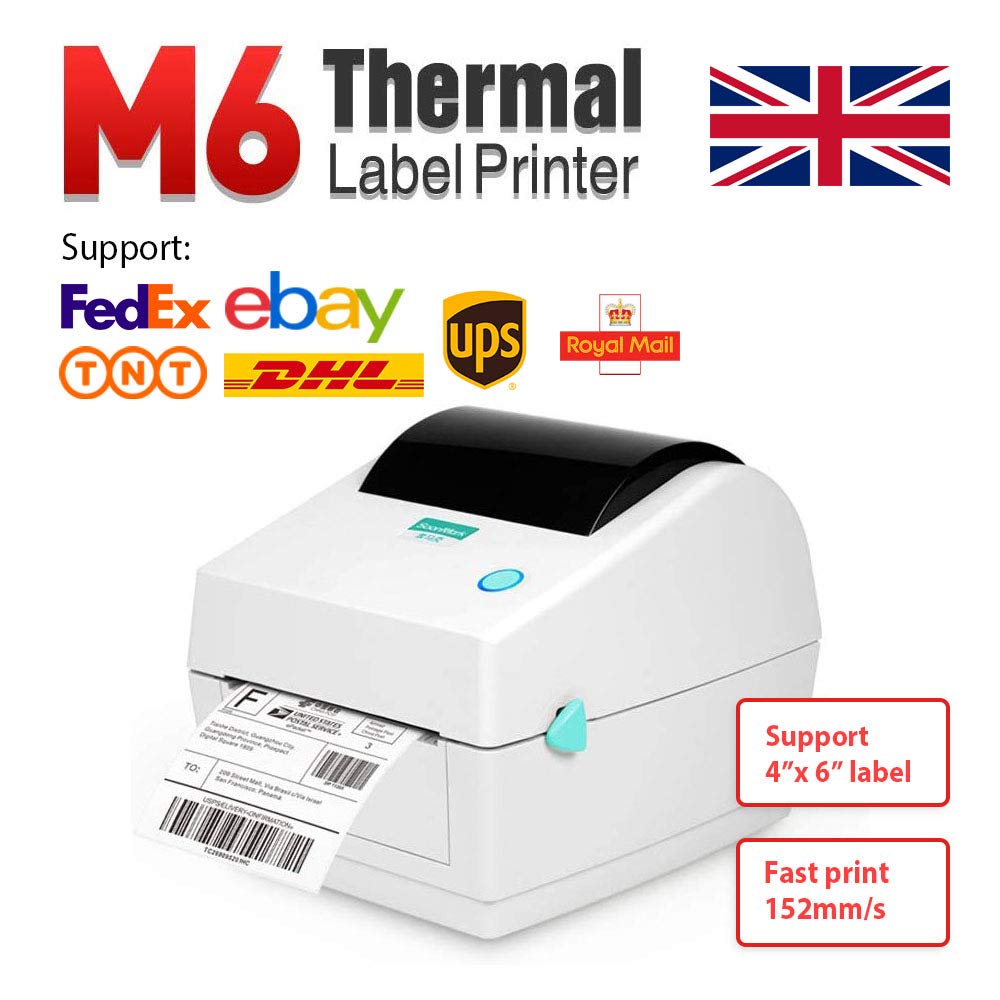 Thermal Shipping Label Printer - Direct Thermal High Speed Printer - Compatible with Amazon, Ebay, Etsy, Shopify - 4×6 Label Printer & Multifunctional Printing - Compatible with Windows/Mac OS