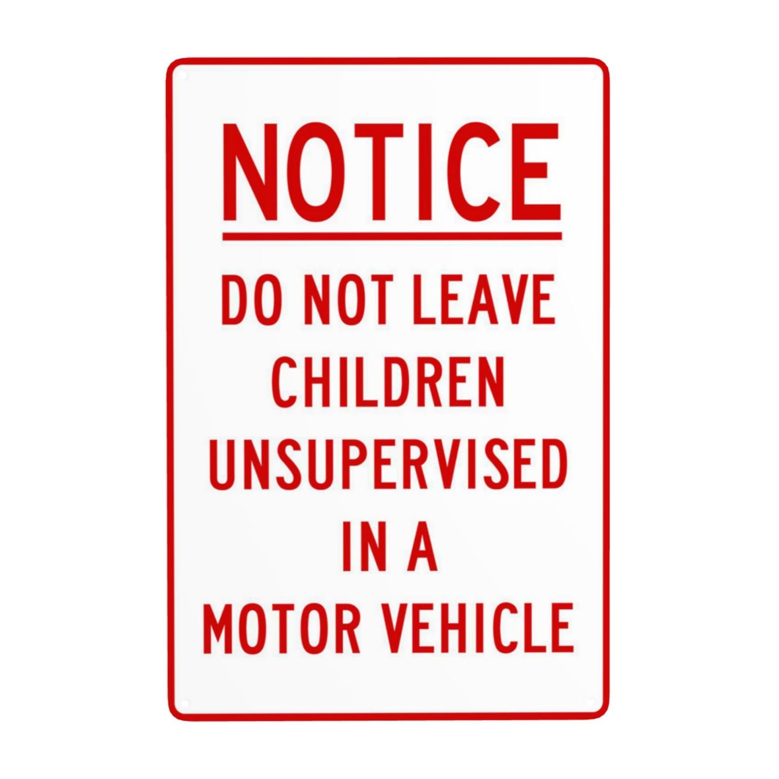 Unattended Children Reminder Safety Sign, Public Place Parent Supervision Tip Wall Decor 8x12 Inch