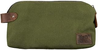 Hide & Drink, Water Resistant Canvas Large All Purpose Dopp Kit Utility Bag (Cords, Chargers, Tools/Office Supplies) Handmade - Olive