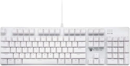 Teclado mecánico para juegos Interruptor azul y teclado retroiluminado azul hielo Diseño de 104 teclas de EE. UU. Teclado para juegos con cable