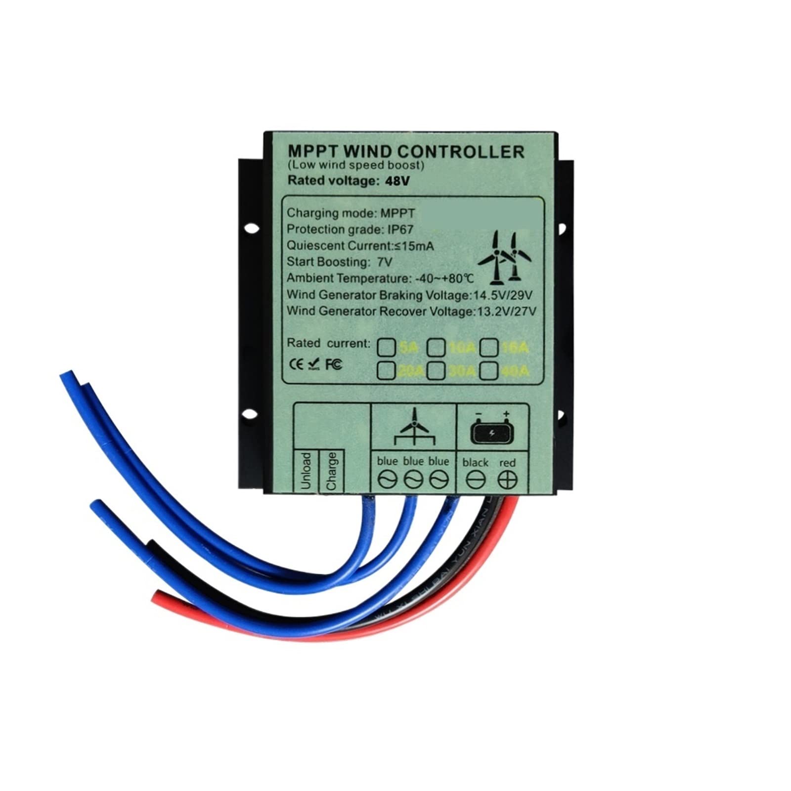 Regolatore di carica del MPPT 10A 40A Regolatore di velocità del basso Boost di tensione 12V 24V 48V impermeabile(30A,12V 24V Auto)