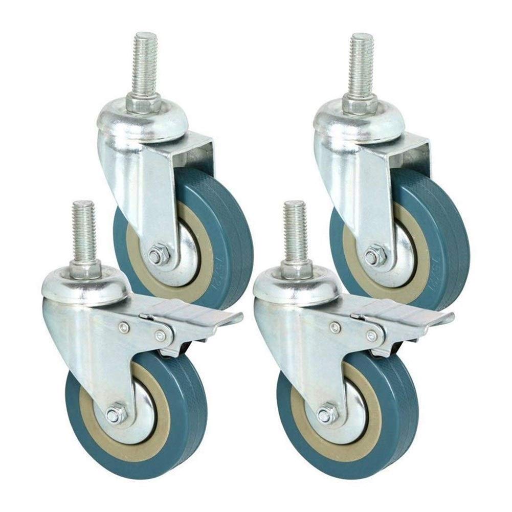 GYEQXKT Heavy Duty 75mm Swivel Wheel Casters Set of 4 with Brakes -Furniture Trolley Wheels for Easy Mobility - Perfect for Furniture Parts and DIY Projects (NO.1261)