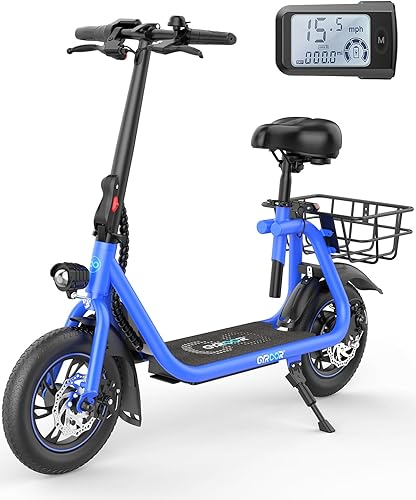 Miniatura 1 de Gyroor Electric Scooter for Adults with Seat, 2025 Miles Range 450W Motor up to 15.518.6 MPH Speed LCD Display, Electric Scooter with Basket