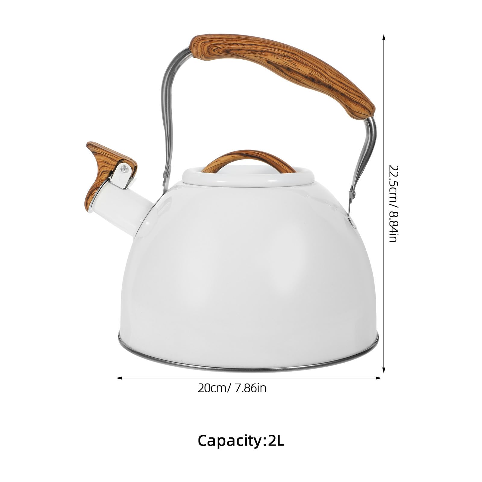 KICHOUSE Hervidor de Agua Portátil de Acero Inoxidable Silbato Automático de 3l, Tetera Ligera de Color Claro Adecuado para Cocina Doméstica y Camping