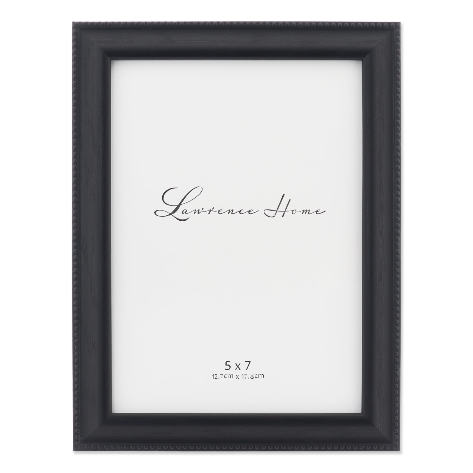 Lawrence Frames Classic Bead Picture Frame, 5x7, Black