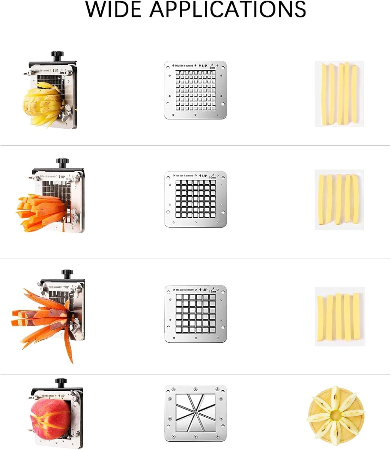 French Fry Cutter, Stainless Steel Potato Slicer, Multi-Functional Vegetable Slicer (Suitable for Carrots and Cucumbers).
