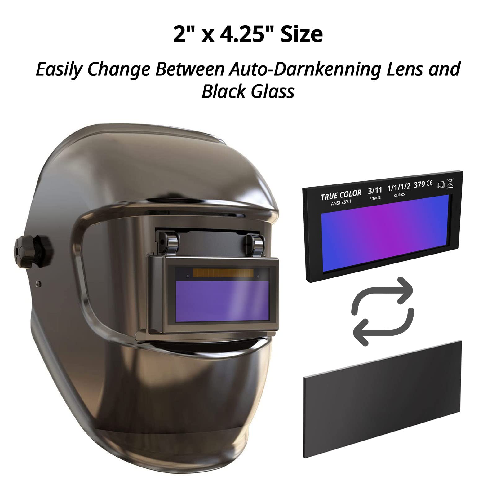 Kask spawalniczy, maska spawalnicza z widokiem 10,5 cm x 8,7 cm, regulowany zakres zacienienia 4/9~13, do TIG MIG ARC Weld Hood Helmet