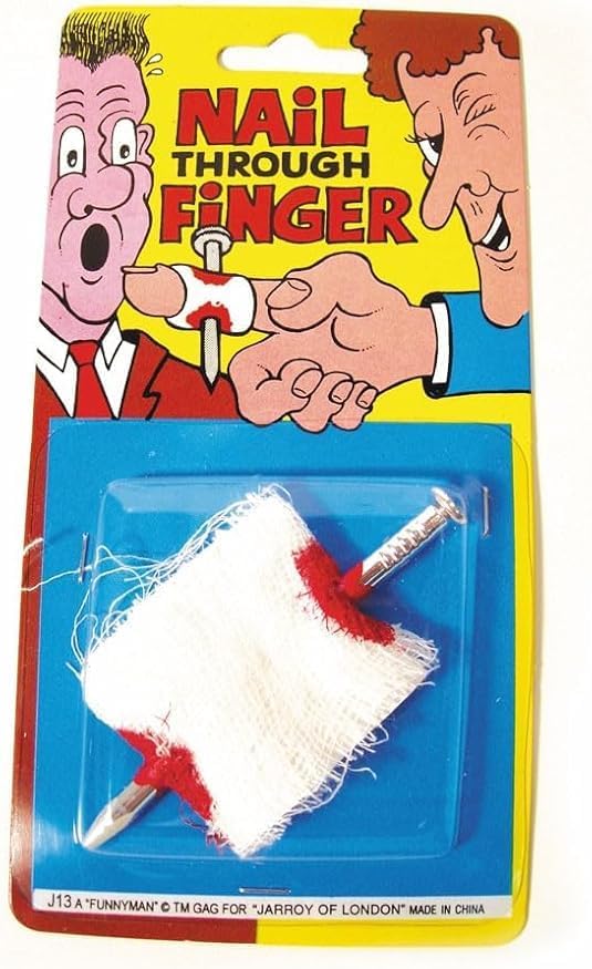 Funnyman Jokes Nail Through Finger With Bandage - Practical Childrens Kids Party Tricks