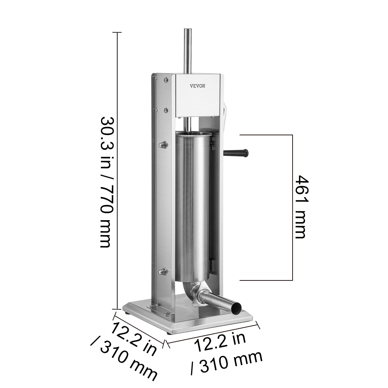VEVOR Manual 15LBS/7L Capacity, Two Speed 304 Stainless Steel Vertical