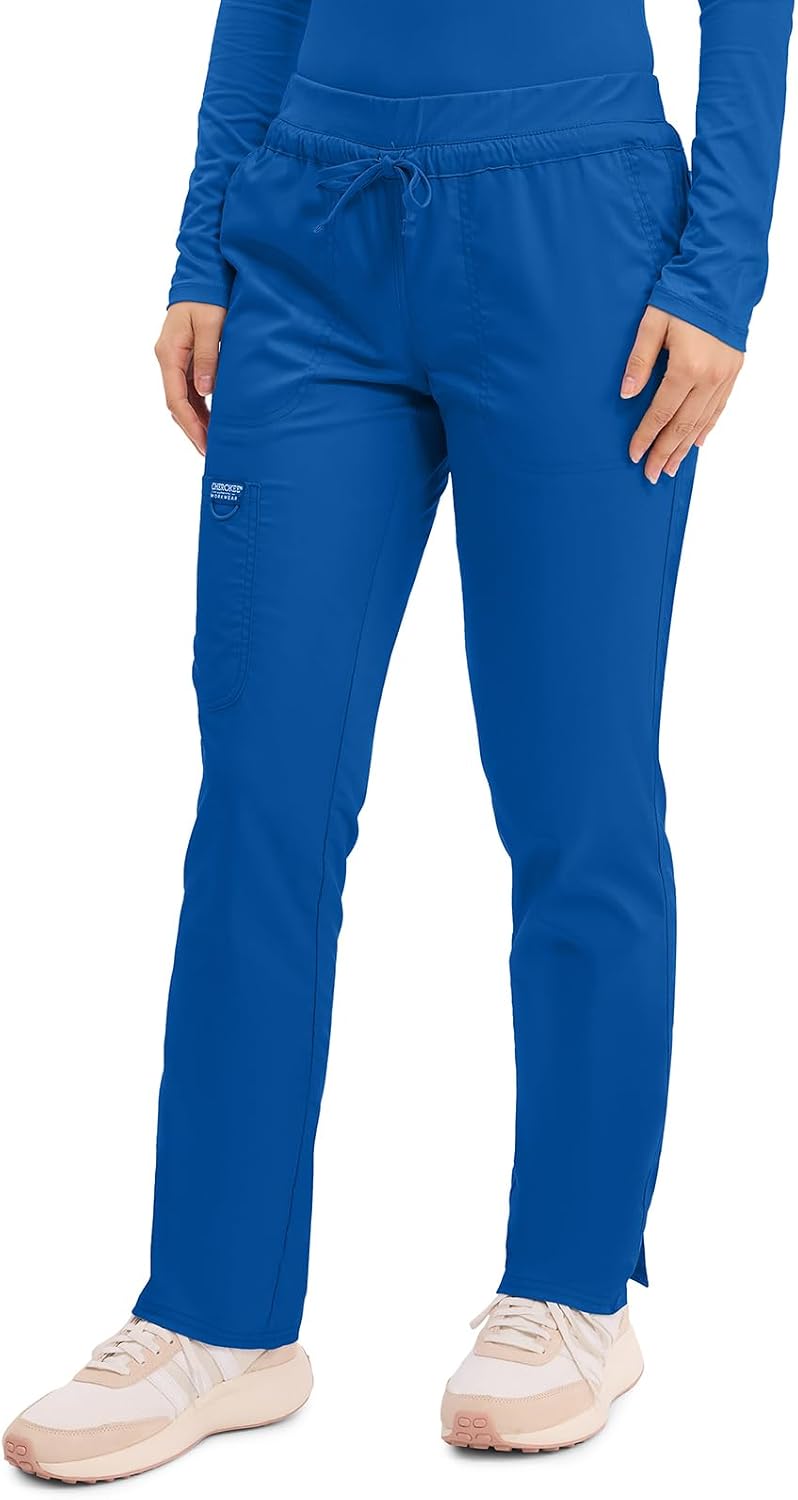 Cherokee Scrubs for Women Mid Rise Tapered Leg Drawstring Pant with 5 Pockets, Cargo Bottom with 2 Way Stretch Fabric- WW105