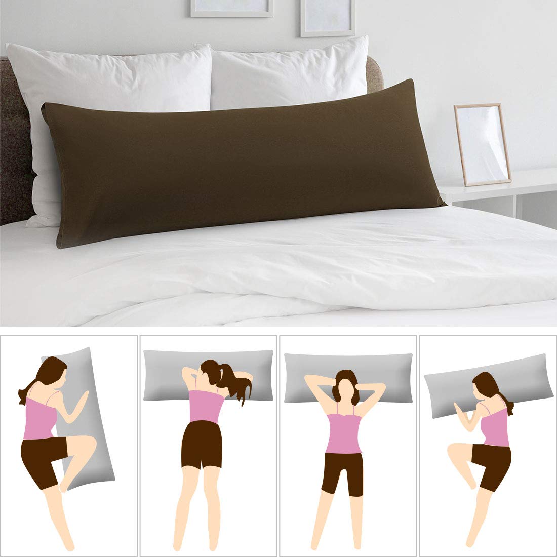 PiccoCasa Body Pillow Cover with Envelope Closure - Image 2
