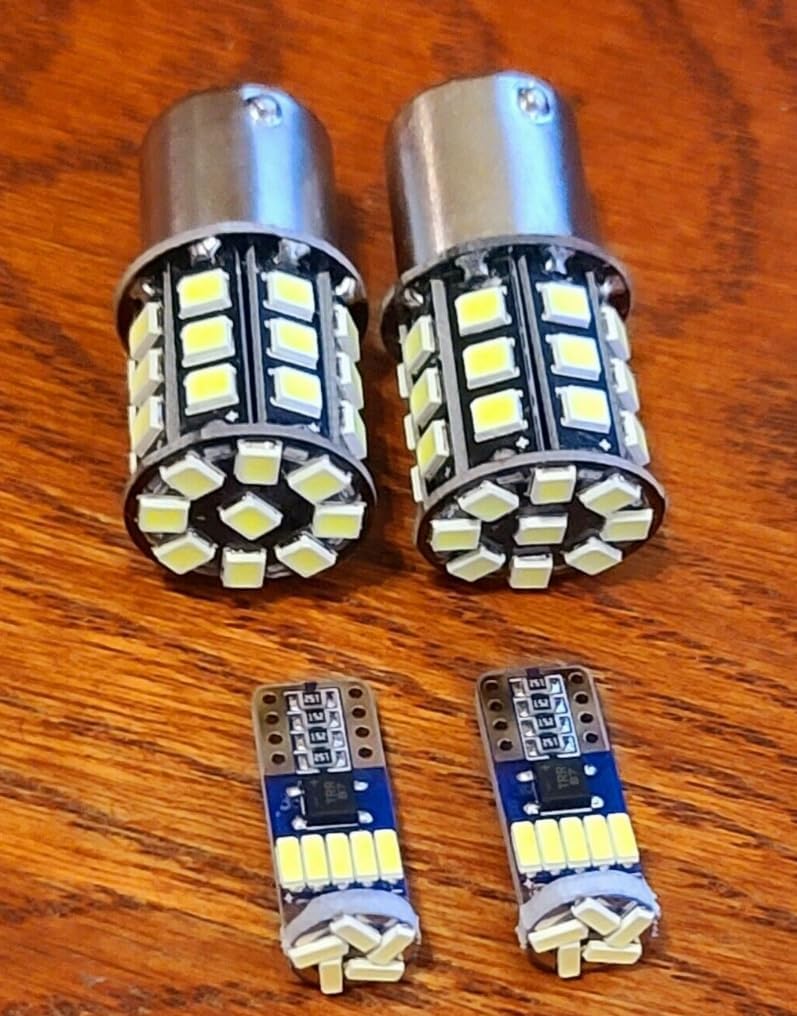 Front & Rear LED light bulbs for 425 445 455 headlights AD2062R AM35424, Replacement for John Deere OEM